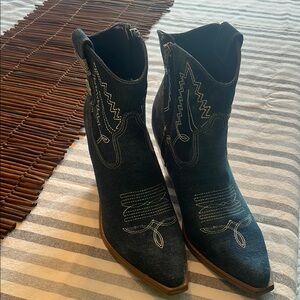 Women's denim Western Ankle Boots